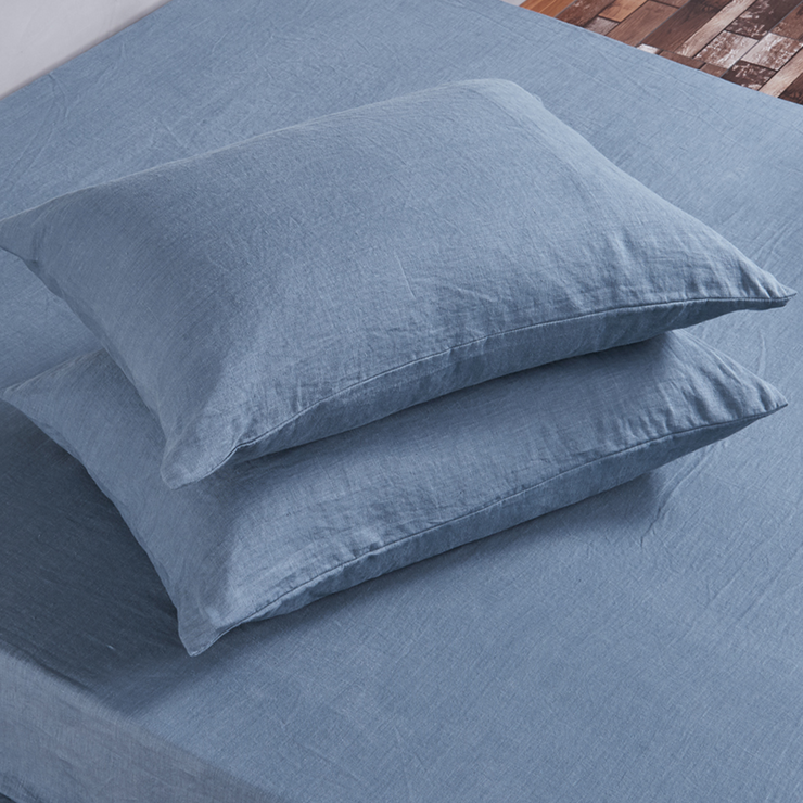 Housewife Linen Pillowcases French Blue (set of 2)