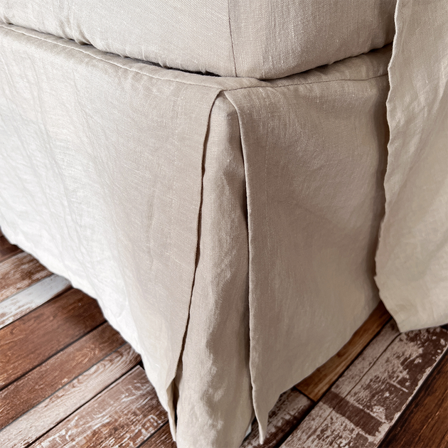 Linen Bed Valance Split Corner Linen Bed Valance