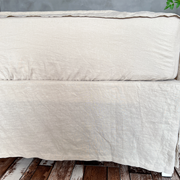 Close Up Front View Of Fitted Sheet Natural-linenshed.au