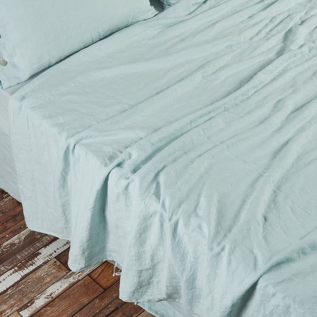 Linen Fitted Sheet Icy Blue main image 0