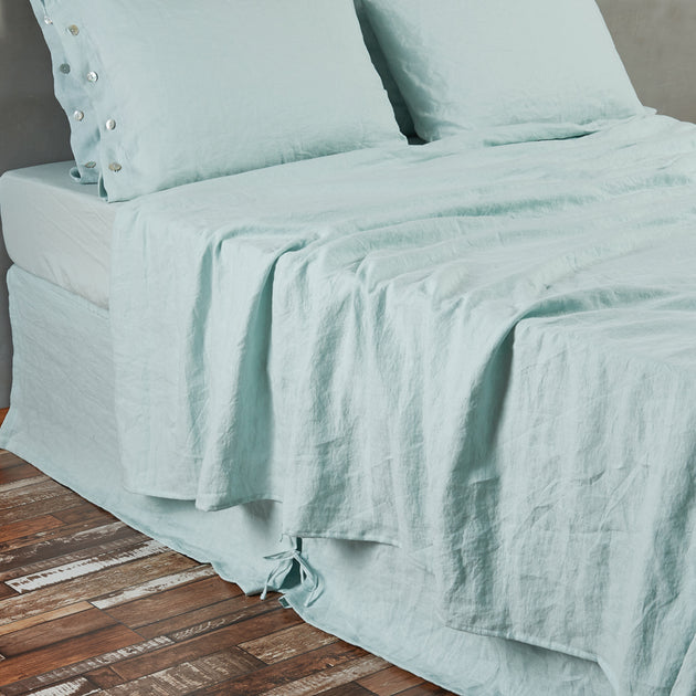 Linen Fitted Sheet Icy Blue main image 1