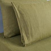 Housewife Linen Pillowcases Green Olive (set of 2)