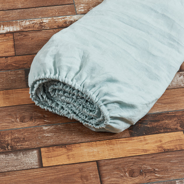 King Size Fitted Sheet Australia Linen Fitted Sheet Icy Blue