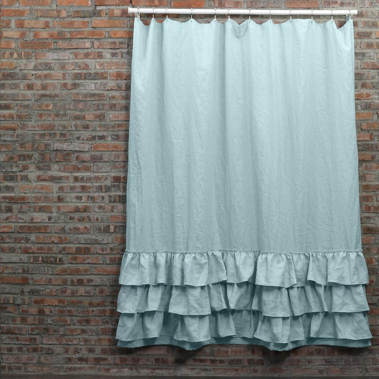Ruffles Linen Shower Curtain - linenshed.au - 12