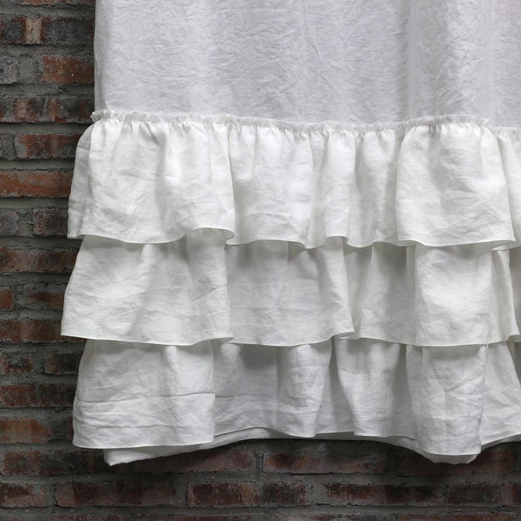 Ruffles Linen Shower Curtain - linenshed.au - 11
