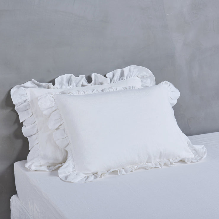 Romantic Ruffled Linen Pillowcases (set of 2)