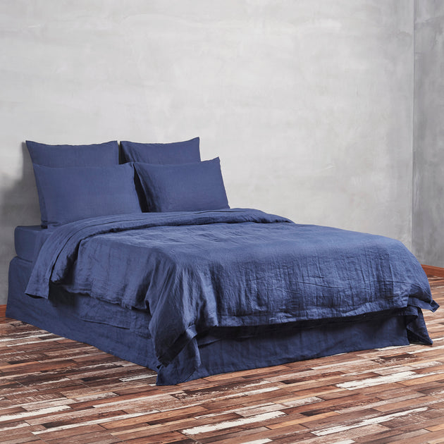 French Linen Duvet Cover Indigo Blue Linenshed