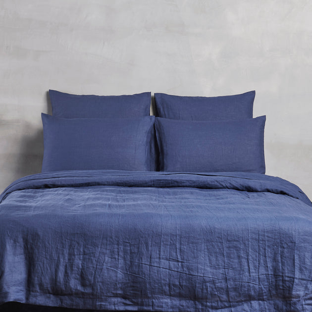 French Linen Duvet Cover Indigo Blue Linenshed