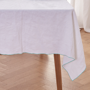 Close up of  the Bourdon Edge Tablecloth-linenshed