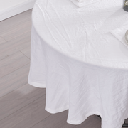 Close Up White Round Linen Tablecloth-linenshed