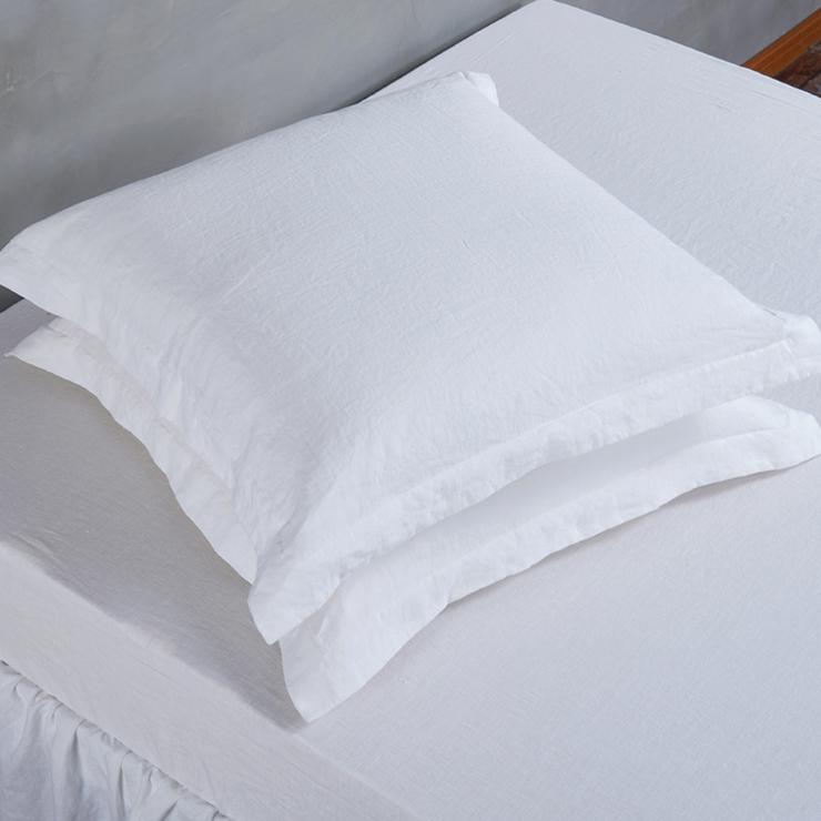 Flanged Linen Pillowcases (set of 2)