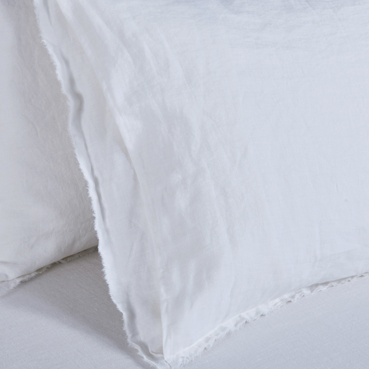 Frayed Edge Linen Pillowcases Pair