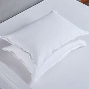 Frayed Edge Linen Pillowcases Pair