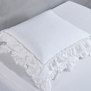 Hand Frayed Ruffles Linen Pillowcases (set of 2)