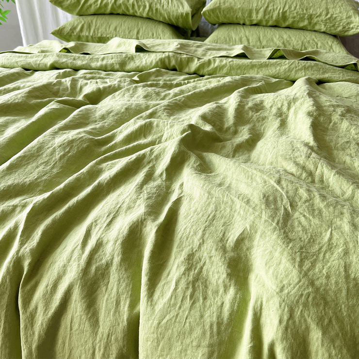 Side View Of Linen Duvet Cover - Linenshed.au