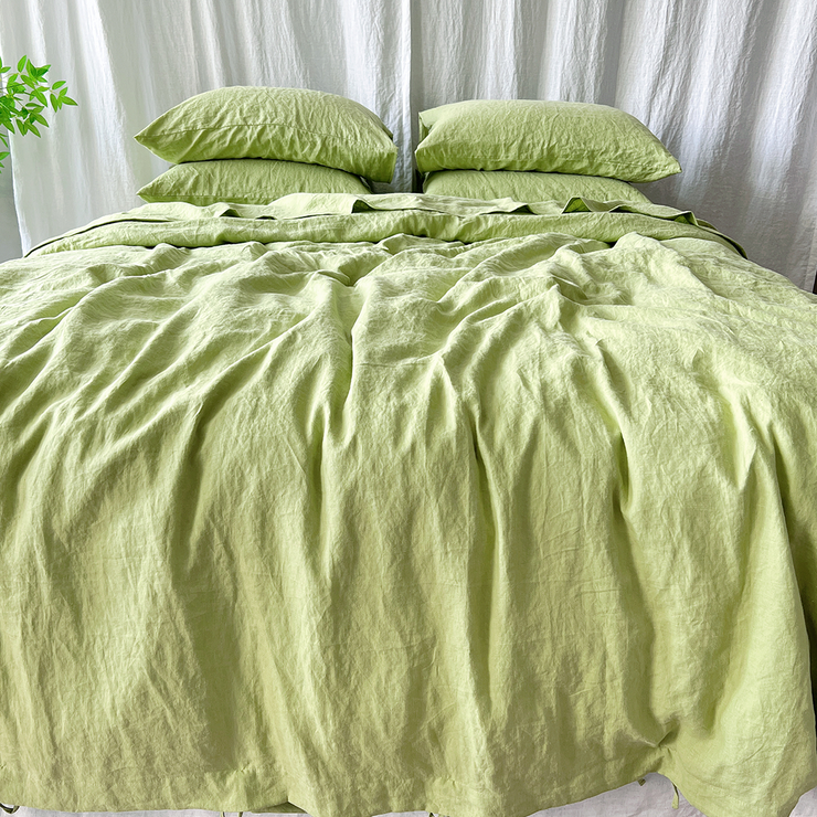 Linen Duvet Cover Green Tea - linenshed.au 