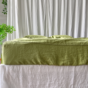 Linen Fitted Sheet Green Tea - linenshed.au 