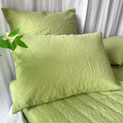 Housewife Linen Pillowcases Green Tea (set of 2) - linenshed.au