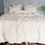 Front View Of Natural Duvet Cover Undyed  - Linenshed