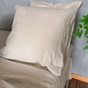 Euro Housewife Linen Pillowcases Natural Undyed (set of 2) - linenshed.au 