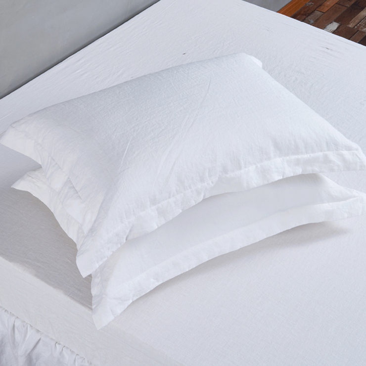 Flanged Linen Pillowcases (set of 2)