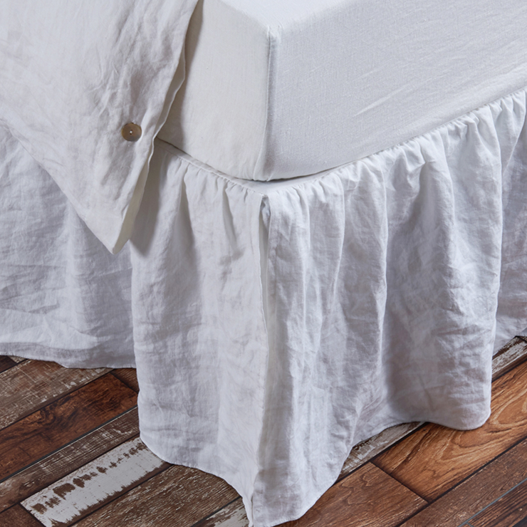 Romantic Ruffles Linen Bed Valance - Linenshed