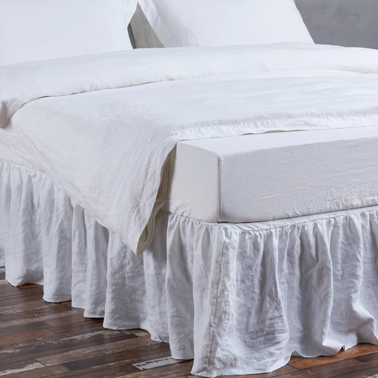 Romantic Ruffles Linen Bed Valance - Linenshed