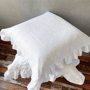 Euro Ruffle Border Linen Pillowcases - linenshed