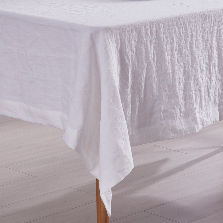 Close Up View of White Tablecloth-linenshed