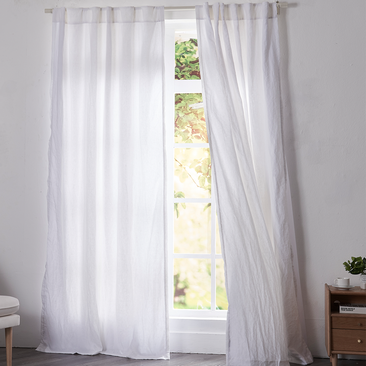 Whole View of Linen Curtain With Cotton Linning-linenshed