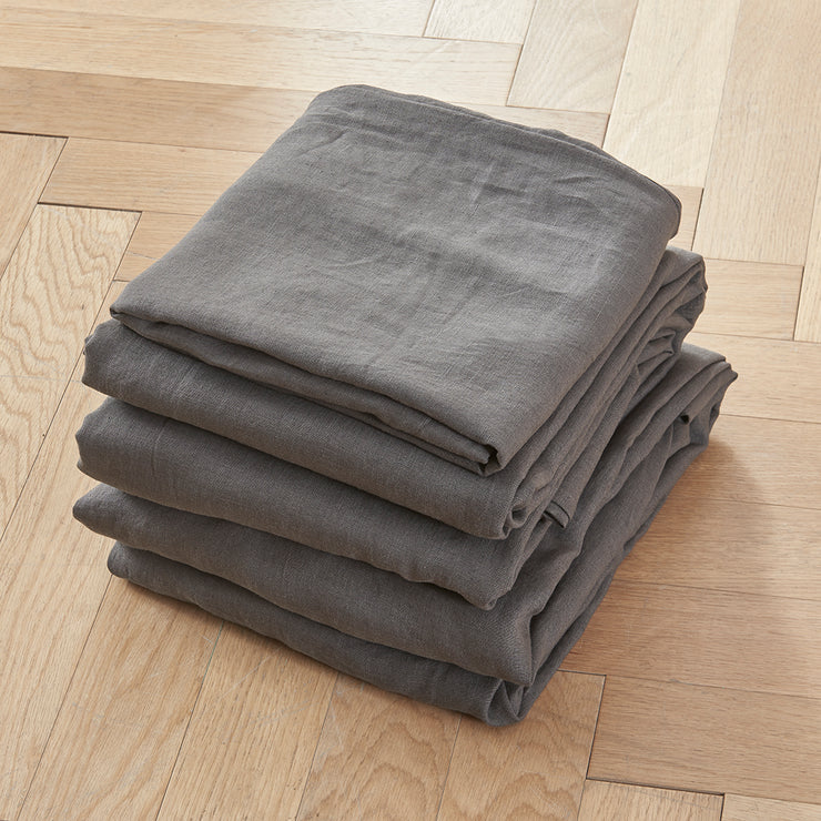 Lead Grey Linen Sheets Set - linenshed
