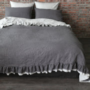 Two Tones Frayed Ruffle Bedspread - linenshed.au - 1