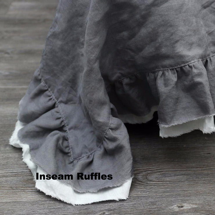 Two Tones Frayed Ruffle Bedspread - linenshed.au - 4