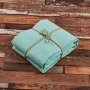 Aqua Green Linen Flat Sheet - Linenshed