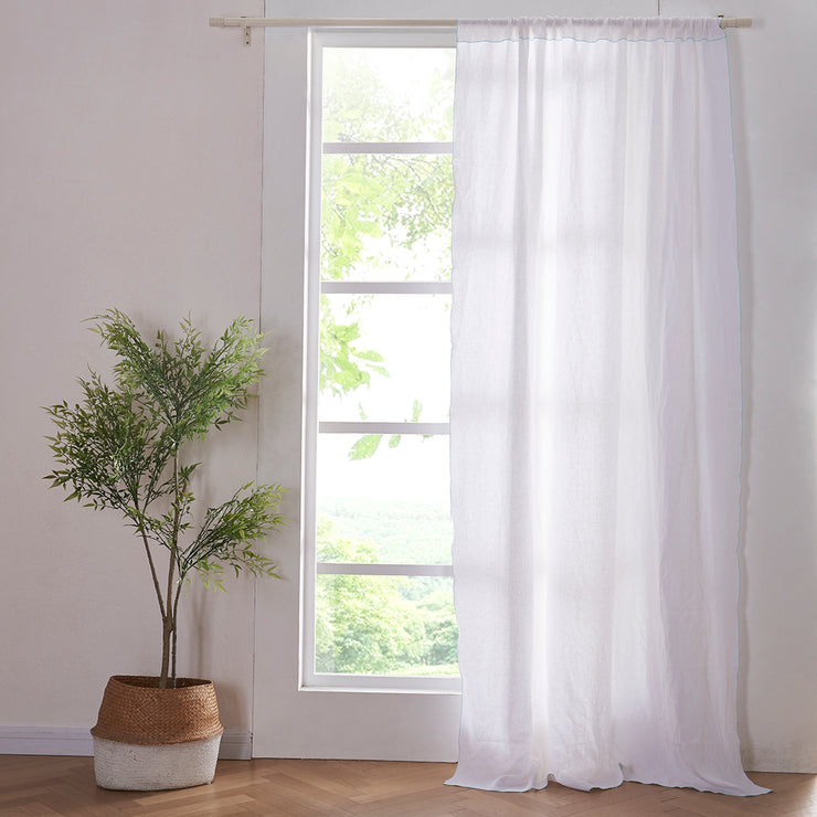 Linen Bourdon Edge Curtain - Linenshed