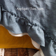 Appliqué / Turn Seam Ruffle Bedspread French Blue/Stone Grey