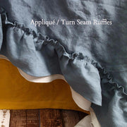 Appliqué / Turn Seam Two Tones Ruffles Duvet Cover