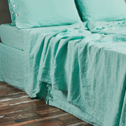 Linen Flat Sheet Aqua Green - Linenshed 