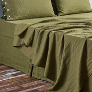 Bed Linen Flat Sheet Green Olive