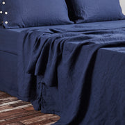 Bed Linen Flat Sheet Indigo Blue
