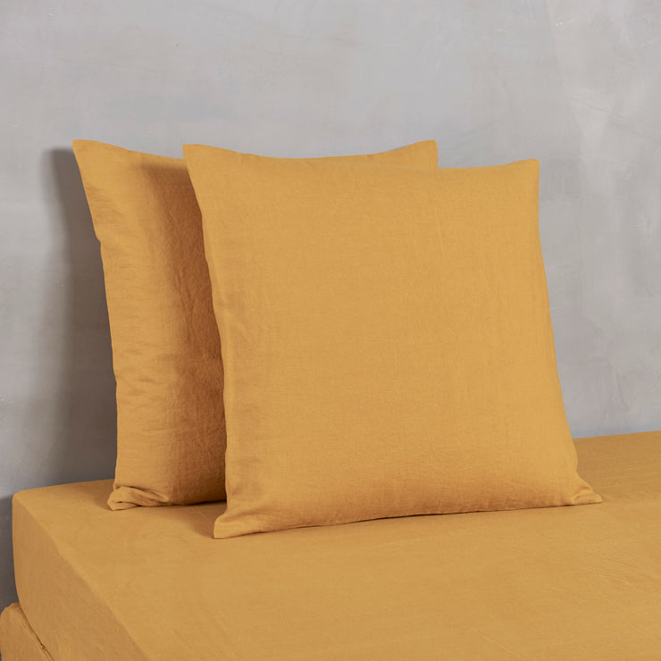 Housewife Linen Pillowcases Mustard (set of 2)