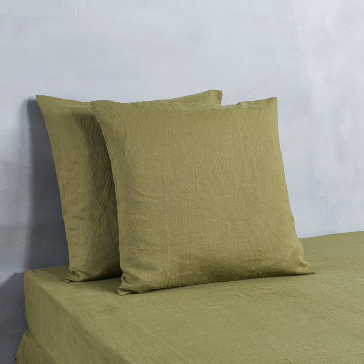 Housewife Linen Pillowcases Green Olive (set of 2)