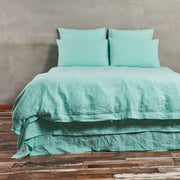 Linen Duvet Cover Aqua Green