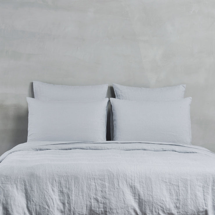 Mid Grey Linen Duvet Cover with Ties - Linenshed