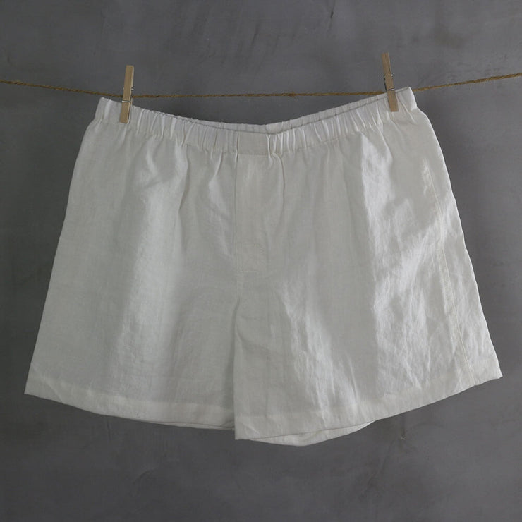 Linen Boxer Shorts Chalk