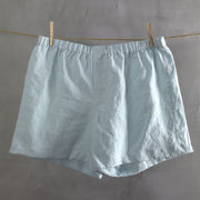 Linen Boxer Shorts Icy Blue