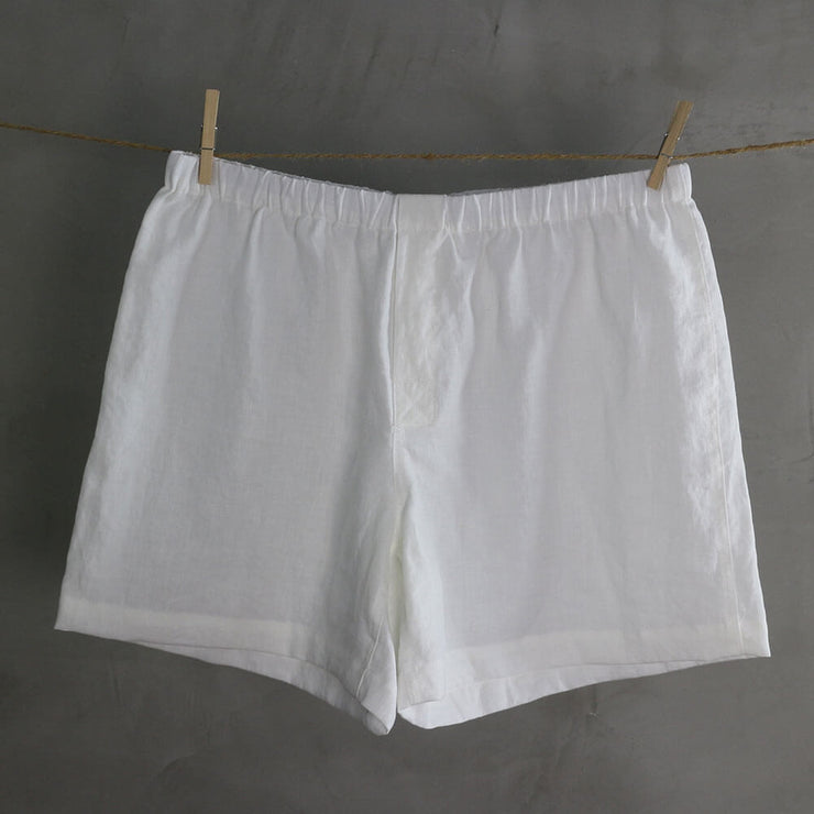 Linen Boxer Shorts Optic White