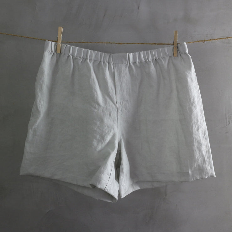 Linen Boxer Shorts Stone Grey