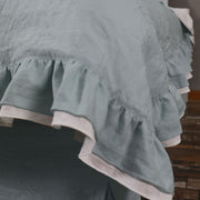 Two Tones Frayed Ruffle Bedspread