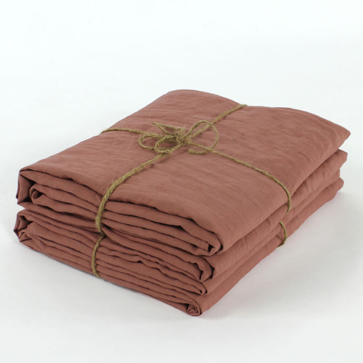 Bed Linen Flat Sheet Brick - linenshed.au